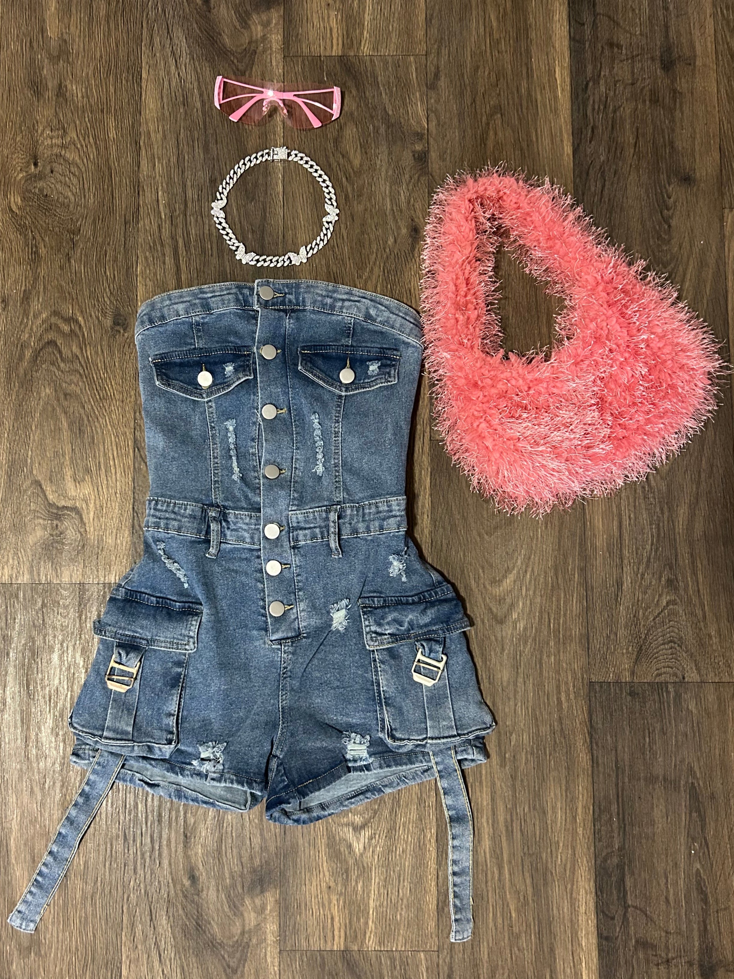 Blue Denim Romper