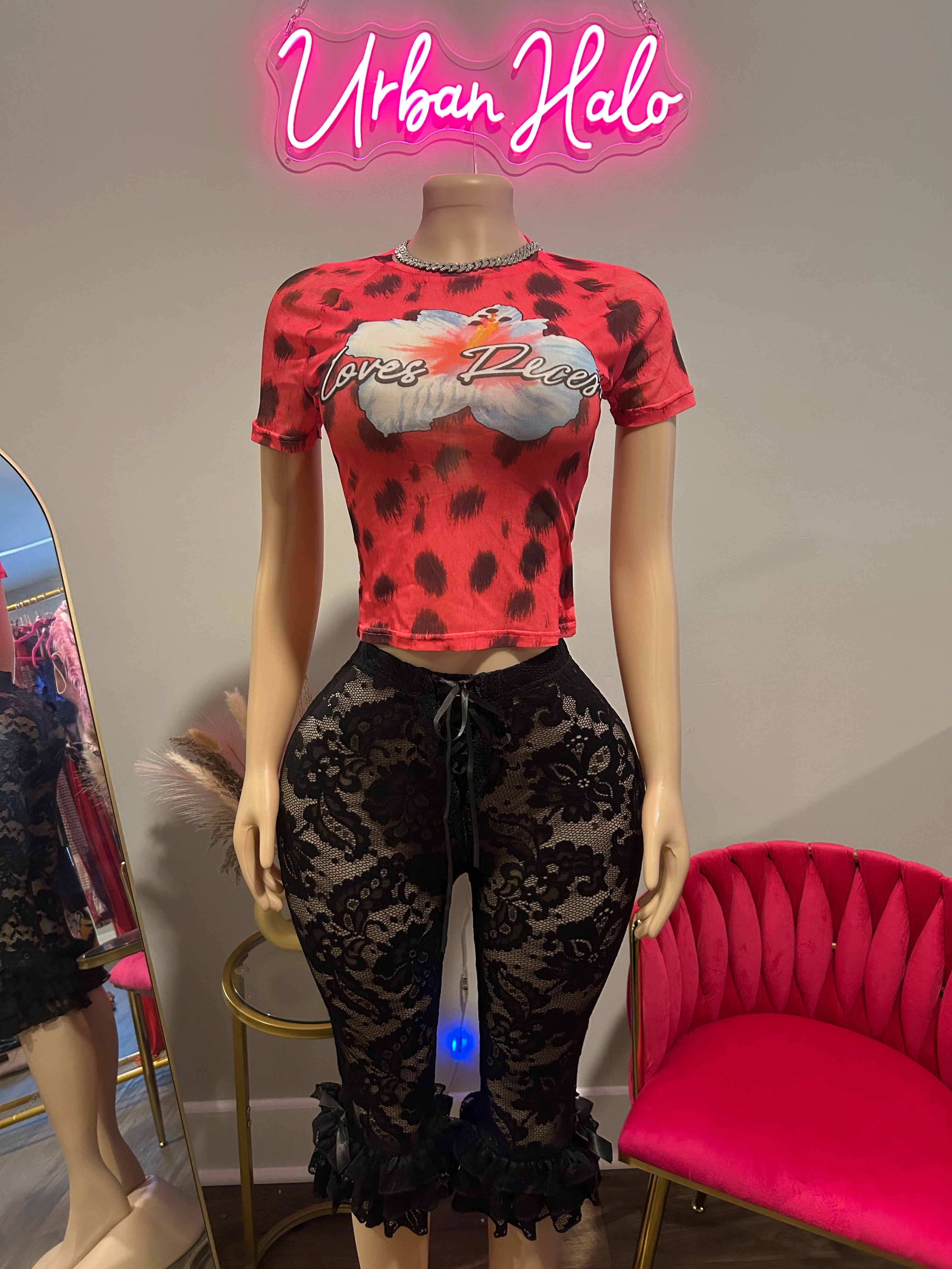 Tropical Love Mesh Tee